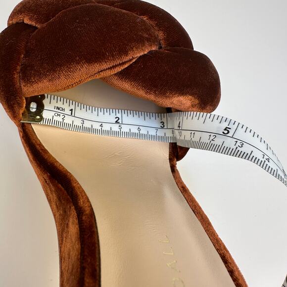 Loeffler Randall Fae Velvet Open Toe Platform Heels Sandals Sz 6 NIB Spice $425 - Picture 11 of 16